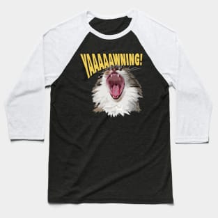 Yawning Persian Cat Baseball T-Shirt